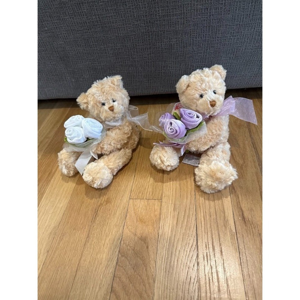 Gund Soft Teddy Bear Get Well Thoughtful Gift Flowering Friends Set Floral NWT